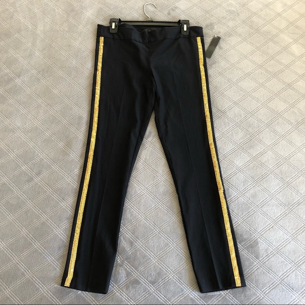 HeartSoul Black Embellished Tuxedo Ankle Pants